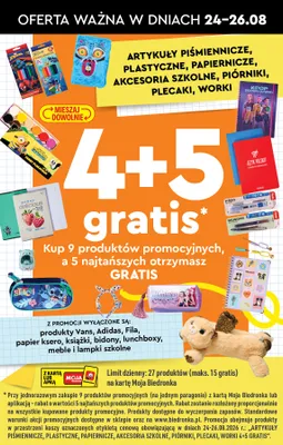 Artykuły piśmiennicze plastyczne papiernicze akcesoria szkolne piórniki plecaki i worki promocja w Biedronka