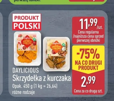 Skrzydełka z kurczaka pikantne Daylicious promocja w Aldi
