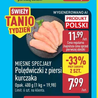 Polędwiczki z piersi kurczaka Mięsne Specjały promocja w Aldi