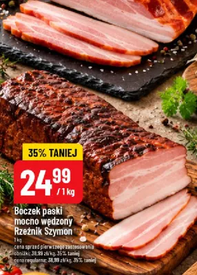 Boczek paski mocno wędzony Rzeźnik Szymon promocja w POLOmarket
