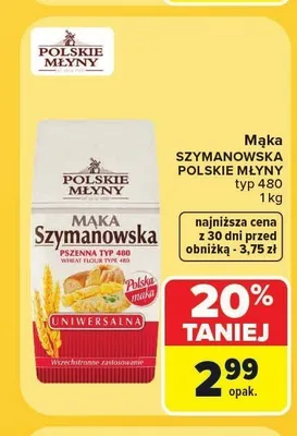Mąka Szymanowska Polskie Młyny typ 480 promocja w Carrefour