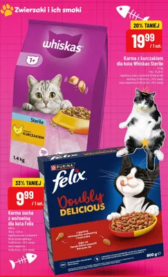 Karma sucha z wołowiną dla kota Felix Doubly Delicious promocja w POLOmarket