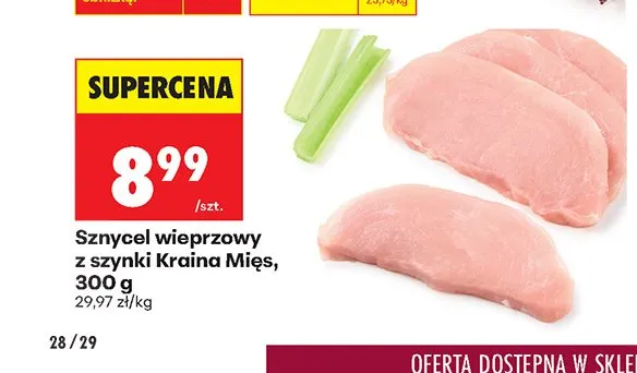 Sznycel wieprzowy z szynki Kraina Mięs promocja w Biedronka