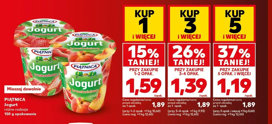 Jogurt brzoskwiniowy Piątnica promocja w Kaufland
