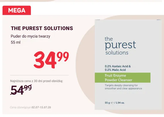 Puder do mycia twarzy The Purest Solutions promocja w Rossmann