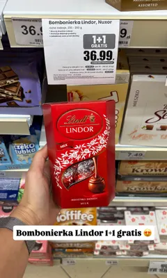 Bombonierka Lindt Lindor Milk promocja w Dino