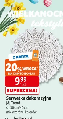 Serwetka dekoracyjna promocja w Leclerc