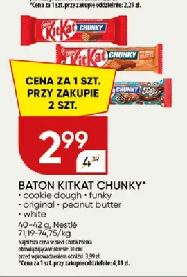 Baton KitKat Chunky peanut butter promocja w Chata Polska