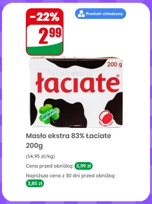 Masło ekstra 83% Łaciate promocja w Dino