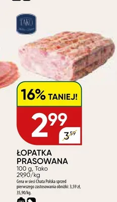 Łopatka prasowana Tako promocja w Chata Polska