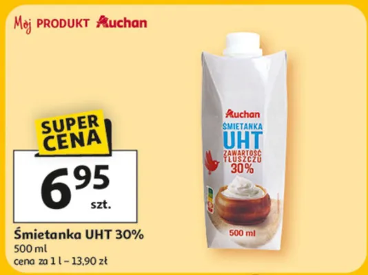 Śmietanka UHT 30% promocja w Auchan