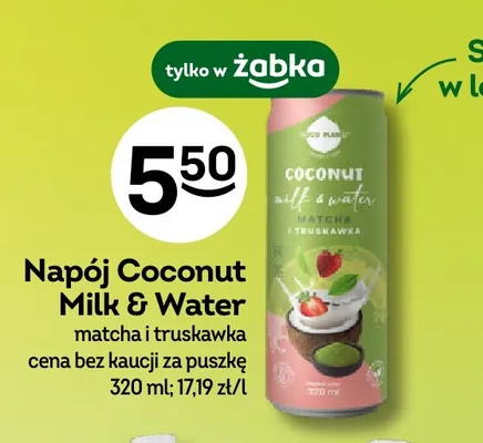 Napój Coconut Milk & Water matcha i truskawka promocja w Żabka