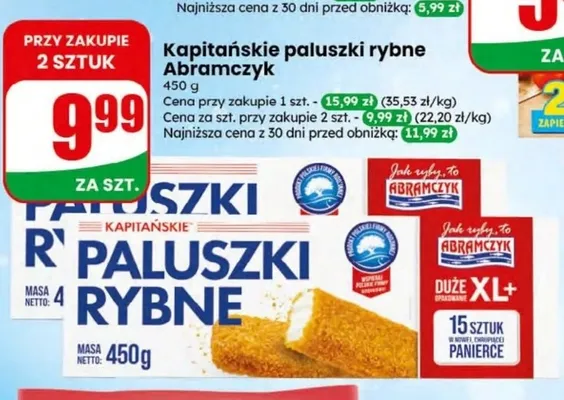 Kapitańskie paluszki rybne Abramczyk promocja w Dino
