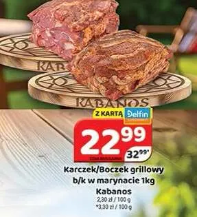 Boczek grillowy b/k w marynacie Kabanos promocja w Delfin