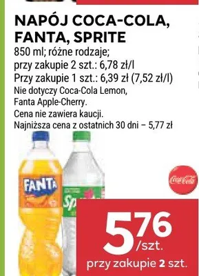 Napój różne rodzaje promocja w Stokrotka