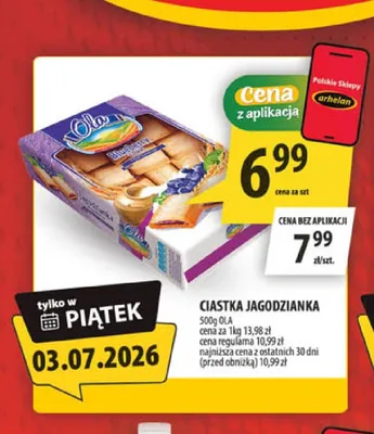 Ciastka jagodzianka Ola promocja w Arhelan