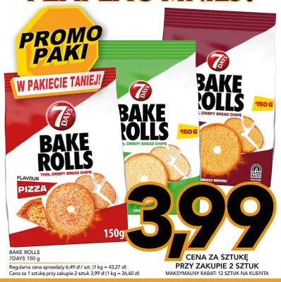 Sucharki Bake Rolls 7Days o smaku pizza promocja w Kupiec