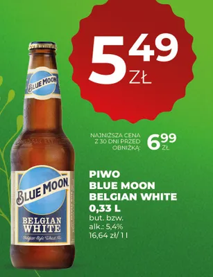 Piwo Blue Moon Belgian White promocja w Duży Ben