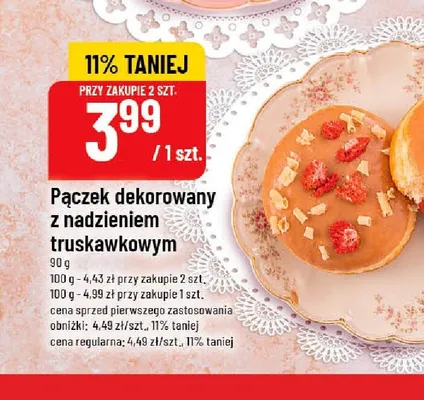 Pączek dekorowany z nadzieniem truskawkowym promocja w POLOmarket