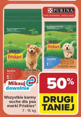 Wszystkie karmy suche dla psa marki Friskies promocja w Carrefour