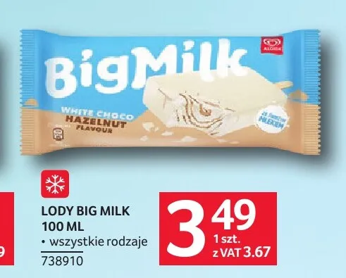 Lody Big Milk promocja w Selgros