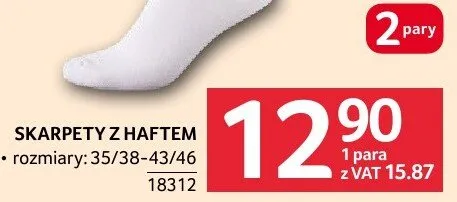 Skarpety z haftem promocja w Selgros