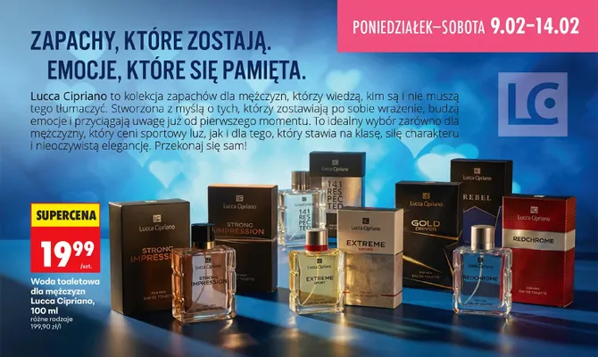 Woda toaletowa dla mężczyzn, różne rodzaje promocja w Biedronka