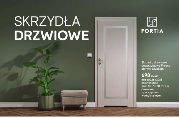Skrzydło drzwiowe Fortia Fresno bezprzylgowe promocja w Castorama