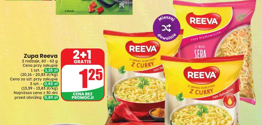 Zupa błyskawiczna o smaku sera Reeva promocja w Dino