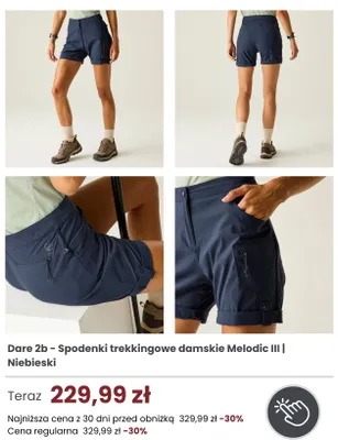 Spodenki trekkingowe damskie Dare 2b Melodic III niebieskie promocja w Regatta