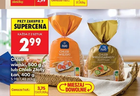 Chleb wiejski Pano promocja w Biedronka