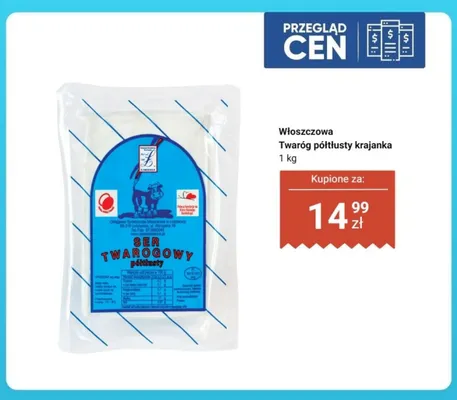 Twaróg półtłusty krajanka Włoszczowa promocja w Dino