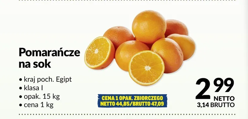 Pomarańcze na sok Egipt promocja w Makro