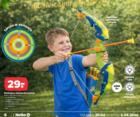 Świecący zestaw łuczniczy promocja w Netto