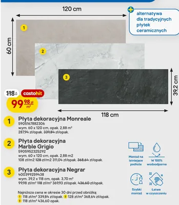 Płyta dekoracyjna ścienna Negrar promocja w Castorama