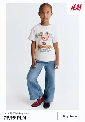 Jeansy Loose Fit Wide Leg H & M promocja w H&M