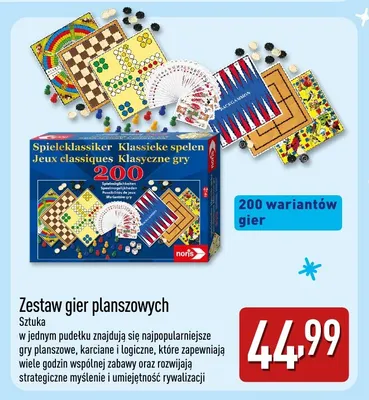 Zestaw gier planszowych Noris promocja w Aldi