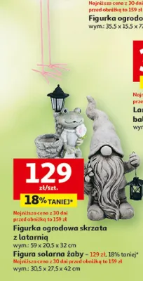 Figurka ogrodowa skrzata z latarnią promocja w Auchan