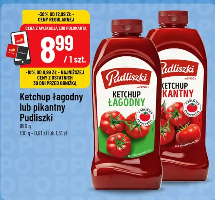 Ketchup łagodny Pudliszki promocja w POLOmarket