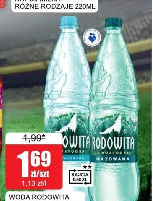 Woda delikatnie gazowana Rodowita promocja w Bingo