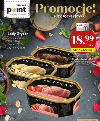 Lody Grycan promocja w Market Point