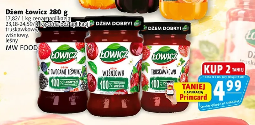 Dżem Łowicz wiśniowy promocja w Prim Market