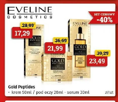 Krem do twarzy Eveline Cosmetics Gold Peptides promocja w Drogeria Kosmyk