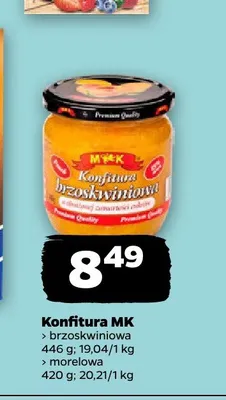 Konfitura MK brzoskwiniowa promocja w Netto