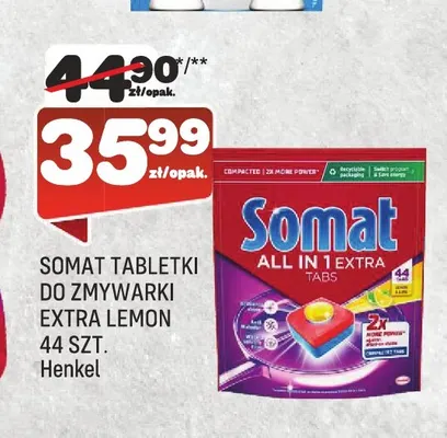 Tabletki do zmywarki Extra Lemon Somat promocja w Społem Praga