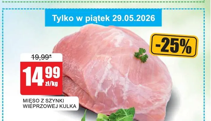 Mięso z szynki wieprzowej kulka promocja w Bingo