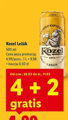 Piwo Kozel Leżak promocja w Lidl