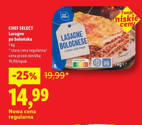 Lasagne po bolońsku Chef Select promocja w Lidl