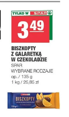 Biszkopty z galaretką w czekoladzie Spar promocja w SPAR