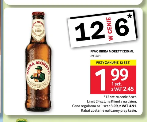 Piwo Birra Moretti promocja w Selgros
